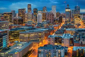 denver downtown at night